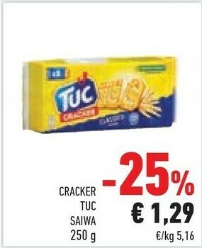 Conad Saiwa Tuc Cracker Classico 250 G(ml) offerta