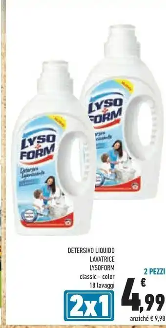 Conad Lysoform Detersivo Liquido Lavatrice 18 Lavaggi offerta