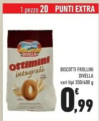 Conad Divella Ottimini Biscotti Integrali 400 G(ml) offerta