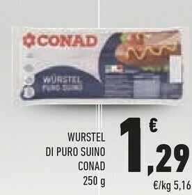 Conad Conad - Wurstel Puro Suino 250 G(ml) offerta