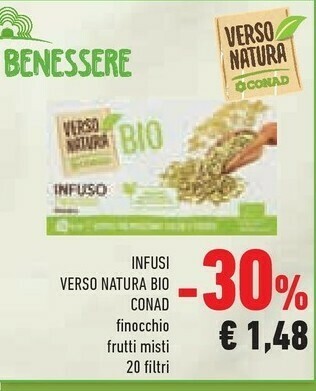 Conad Conad - Infuso Finocchio Biologico Verso Natura 40 G(ml) offerta