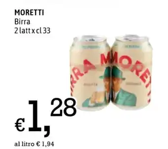 Famila MORETTI Birra 2 lattx cl 33 offerta