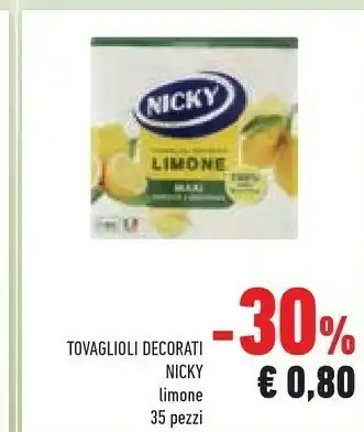 Conad Nicky Tovaglioli Decorati Limone offerta