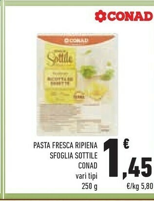 Conad Conad - Lasagne All'Uovo Sfoglia Sottile 250 G(ml) offerta