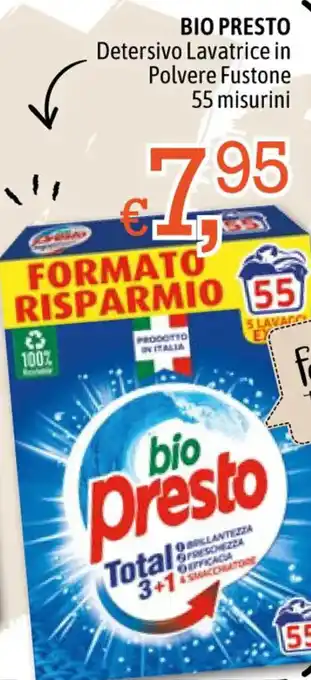 Famila BIO PRESTO Detersivo Lavatrice in Polvere Fustone 55 misurini offerta
