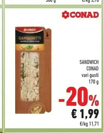Conad Conad Sandwich 170g offerta