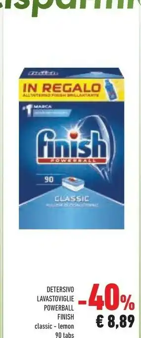 Conad Finish Detersivo Lavastoviglie Powerball Classic 90 Tabs offerta