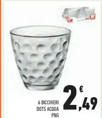 Conad 6 Bicchieri Dots Acqua offerta