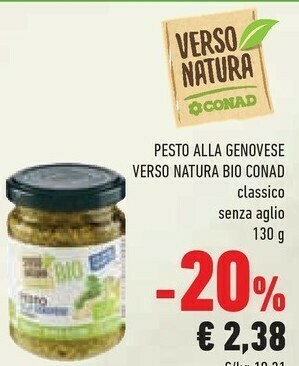 Conad Superstore Conad - Pesto Alla Genovese Biologico Verso Natura 130 G(ml) offerta