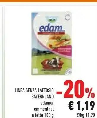 Conad Superstore Bayernland - Edamer Senza Lattosio 100 G(ml) offerta