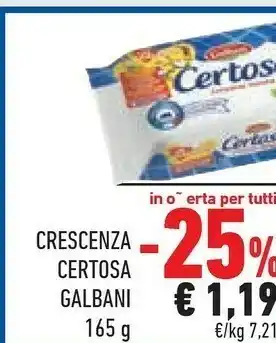 Conad City Galbani Certosa Crescenza 165 G(ml) offerta