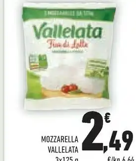 Conad City Vallelata Mozzarella 125g offerta