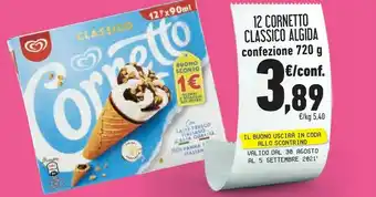 Algida Cornetto Classico Con Latte Fresco Italiano Di Alta Qualità 60 G 720 G(ml)