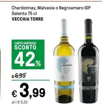 Iper La Grande Vecchia torre Chardonnay, Malvasia O Negroamaro Igp Salento offerta