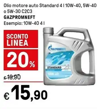 Iper La Grande Gazpromneft Olio Motore Auto Standart 10w - 40 4 offerta
