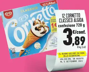 Conad Margherita Algida Cornetto Classico Con Latte Fresco Italiano Di Alta Qualità 60 G 720 G(ml) offerta