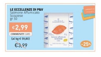 Prezzemolo e Vitale LE ECCELLENZE DI P&V Salmone Affumicato Scozzese gr 50 offerta