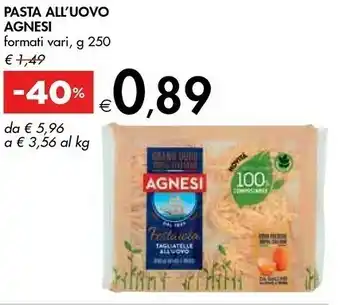 Bennet Agnesi Festaiola Fettuccine All'Uovo 250 G(ml) offerta