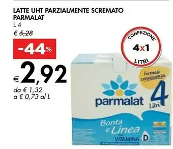 Bennet Parmalat Latte UHT Parzialmente Scremato Bonta E Linea offerta