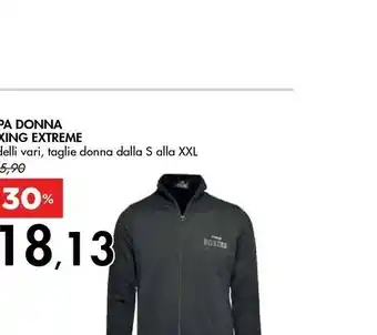 Bennet Felpa Donna Boxing Extreme offerta