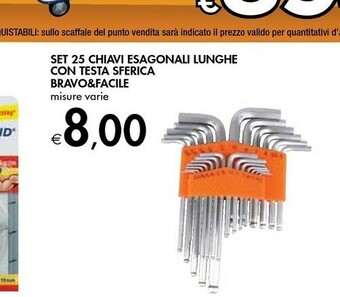 Bennet Bravo & Facile Set 25 Chiavi Esagonali Lunghe Con Testa Sferica offerta