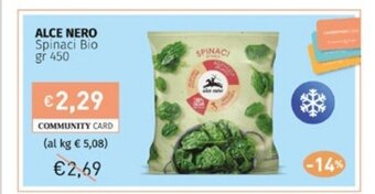 Prezzemolo e Vitale ALCE NERO Spinaci Bio gr 450 offerta