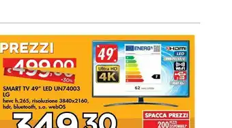 LG Smart TV 49" LED UN74003