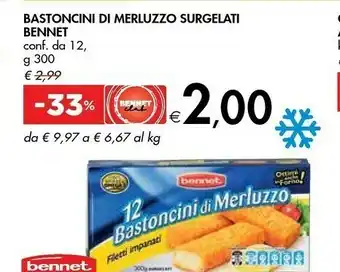 Bennet Bennet - Bastoncini Di Merluzo Surgelati 300 G offerta