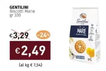 Prezzemolo e Vitale GENTILINI Biscotti Marie gr 330 offerta