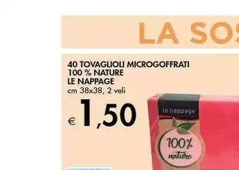 Bennet Le nappage 40 Tovaglioli Microgoffrati 100 % Nature offerta