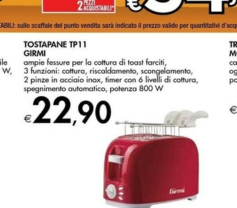 Bennet Girmi Tostapane TP11 offerta