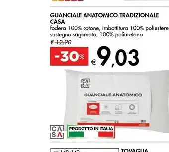 Bennet Casa Guanciale Anatomico Tradizionale 100 % Cotone offerta