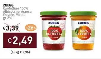 Prezzemolo e Vitale ZUEGG Confetture 100% Albicocche, Arance, Fragole, Mirtilli 250 gr offerta