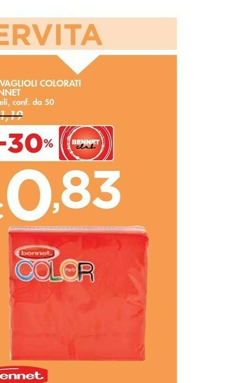 Bennet Bennet Tovaglioli Colorati offerta