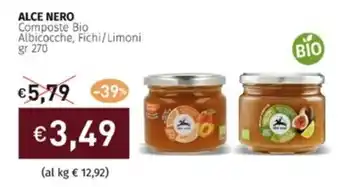 Prezzemolo e Vitale ALCE NERO Composte Bio Albicocche, Fichi/Limoni gr 270 offerta
