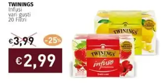 Prezzemolo e Vitale TWININGS Infusi vari gusti 20 Filtri offerta