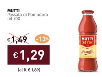 Prezzemolo e Vitale MUTTI Passata di Pomodoro ml 700 offerta