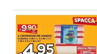 Bennet 6 Contenitori Per Alimenti In Plastica offerta