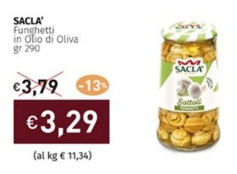 Prezzemolo e Vitale SACLA' Funghetti in Olio di Oliva gr 290 offerta