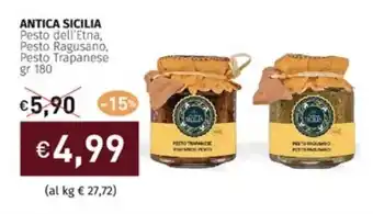 Prezzemolo e Vitale ANTICA SICILIA Pesto dell'Etna, Pesto Ragusano, Pesto Trapanese gr 180 offerta