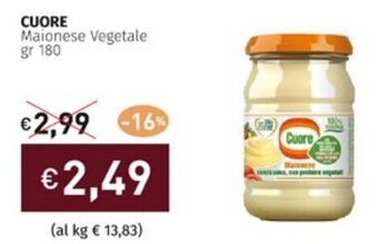 Prezzemolo e Vitale CUORE Maionese Vegetale gr 180 offerta