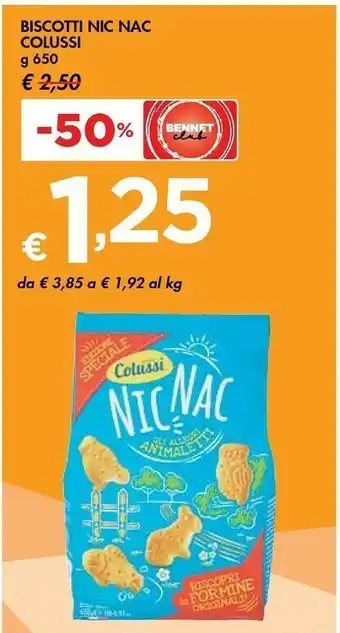 Bennet Colussi Biscotti Nic Nac offerta