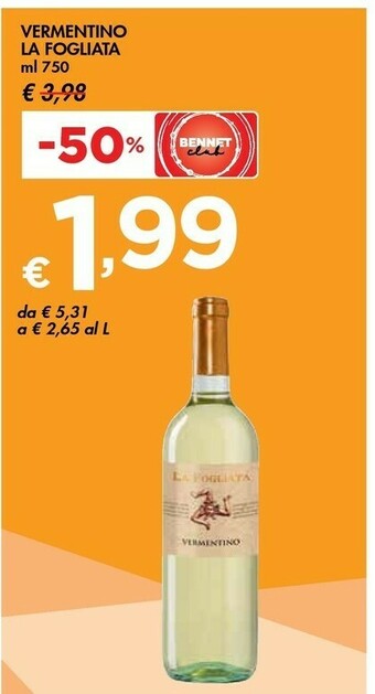 Bennet La Fogliata Vermentino offerta