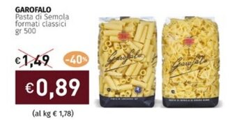 Prezzemolo e Vitale GAROFALO Pasta di Semola formati classici gr 500 offerta