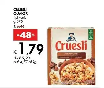 Bennet Quaker Cruesli 4 Frutti Secchi 375 G(ml) offerta