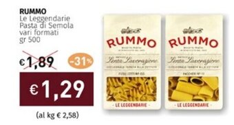 RUMMO Le Leggendarie Pasta di Semola vari formati gr 500