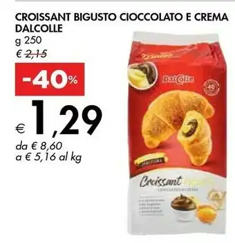 Bennet Dal colle Croissant Bigusto Cioccolato E Crema 250 G offerta
