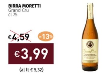 Prezzemolo e Vitale BIRRA MORETTI Grand Cru cl 75 offerta