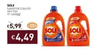 Prezzemolo e Vitale SOLE Lavatrice Liquido vari tipi 41 Lavaggi offerta
