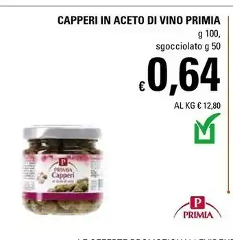 Basko Primia Capperi In Aceto Di Vino Sgocciolato offerta
